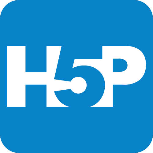 H5P Icon "H5P Aktivität" in Blau und gerundete Ecken 